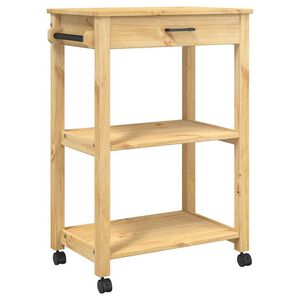 vidaXL Chariot de cuisine MONZA 60x40x88,5 cm cire de miel bois massif de pin