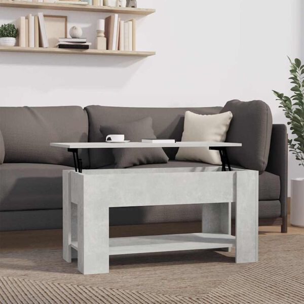 vidaXL Table basse gris b&eacute;ton 101x49x52 cm bois d'ing&eacute;nierie