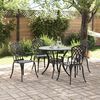 vidaXL Ensemble de salle &agrave; manger pour jardin 5 pcs Noir Aluminium