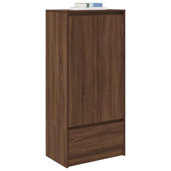vidaXL Armoire tiroir ch&ecirc;ne marron 55,5x34x119,5 cm bois d'ing&eacute;nierie