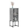 vidaXL Armoire lat&eacute;rale avec porte en verre gris b&eacute;ton 35x37x100 cm
