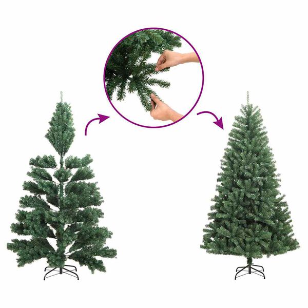 vidaXL Sapin de Noël artificiel avec support vert 500 cm PVC