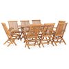vidaXL Ensemble &agrave; manger d'ext&eacute;rieur pliable 9 pcs Bois solide de teck