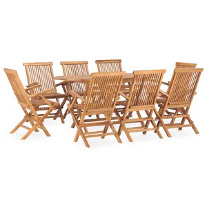 vidaXL Ensemble &agrave; manger d'ext&eacute;rieur pliable 9 pcs Bois solide de teck