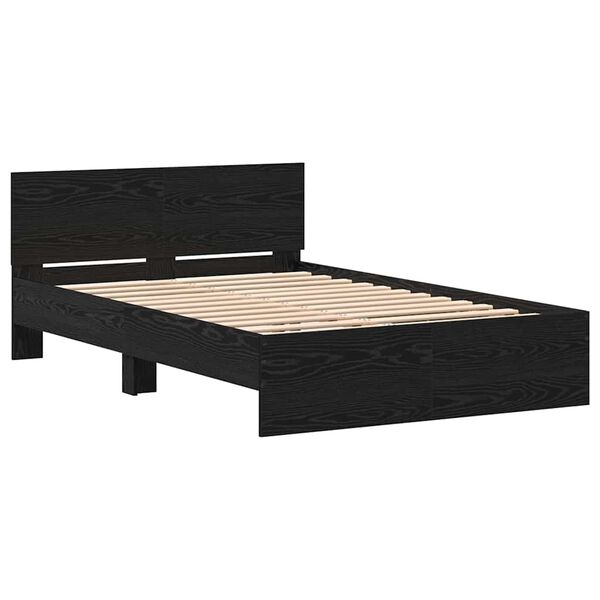 vidaXL Cadre de lit Ch&ecirc;ne noir 193 x 125 x 70 cm Bois d'ing&eacute;nierie