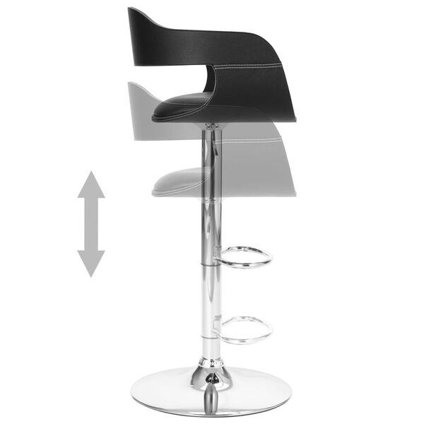 vidaXL Tabouret de bar Noir Similicuir
