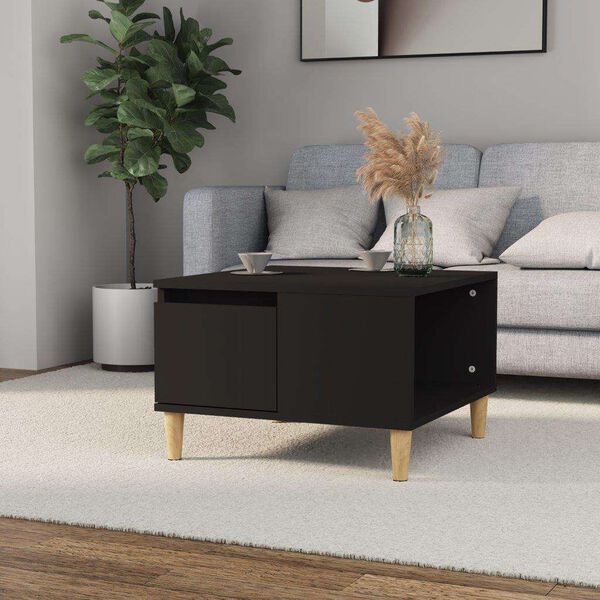 vidaXL Table basse noir 55x55x36,5 cm bois d'ing&eacute;nierie