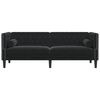vidaXL Canap&eacute; Chesterfield avec traversins 3 places noir velours