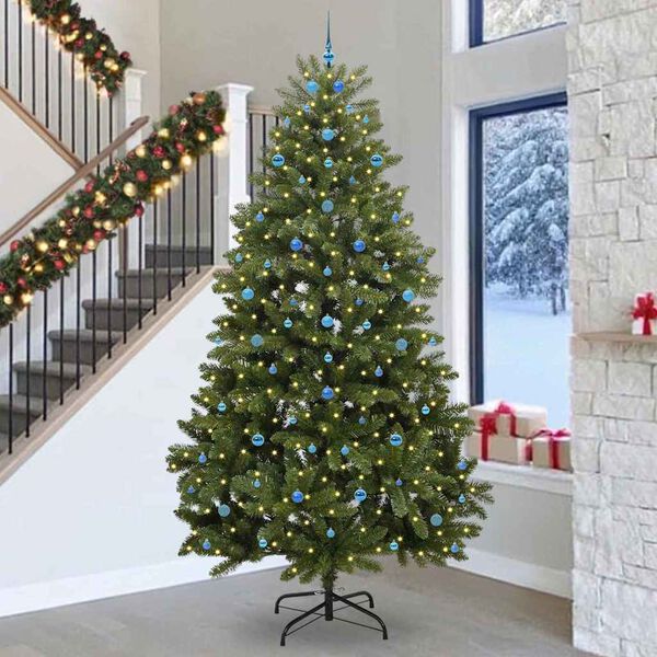 vidaXL Sapin de No&euml;l artificiel avec 300 LED Vert 300 cm PVC et m&eacute;tal