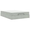 vidaXL Cadre de lit avec matelas avec matelas 2 pcs Gris clair Velours