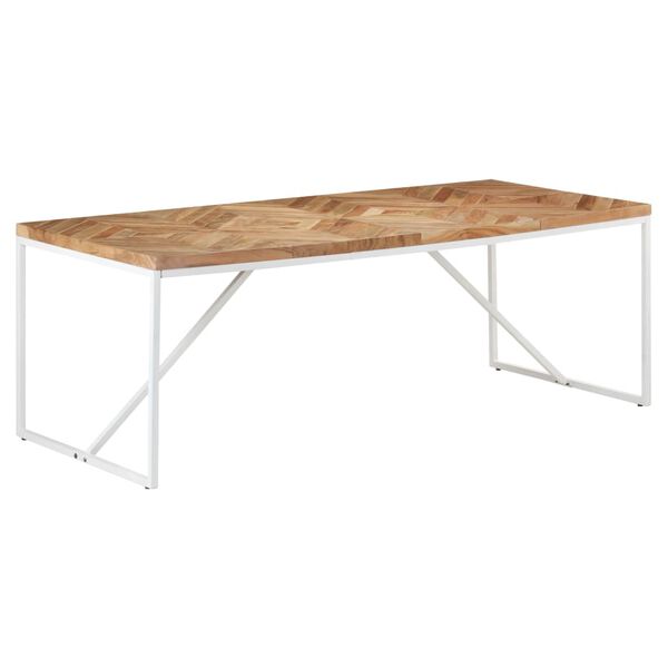 vidaXL Table &agrave; manger 200x90x76 cm Bois massif d'acacia et de manguier