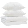 vidaXL Couette avec oreiller 3 pcs Blanc Microfibre