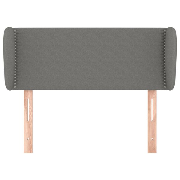 vidaXL T&ecirc;te de lit avec oreilles Gris fonc&eacute; 83x23x78/88 cm Tissu