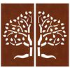 vidaXL D&eacute;corations murales jardin 2 pcs 105x55 cm design d'arbre