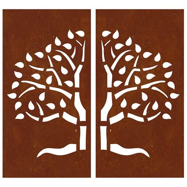 vidaXL D&eacute;corations murales jardin 2 pcs 105x55 cm design d'arbre