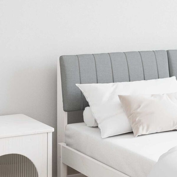 vidaXL T&ecirc;te de lit capitonn&eacute;e Gris clair 135 cm Pin massif