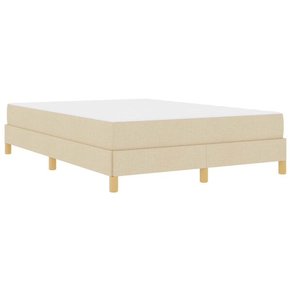 vidaXL Lit &agrave; ressorts avec matelas Cr&egrave;me 140 x 200 cm tissu