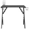 vidaXL Bureau de jeu avec pieds en forme de Y Noir 90x60x75 cm