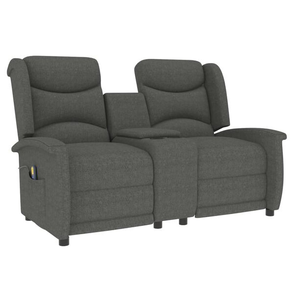 vidaXL Fauteuil de massage inclinable porte-gobelet 2places gris clair