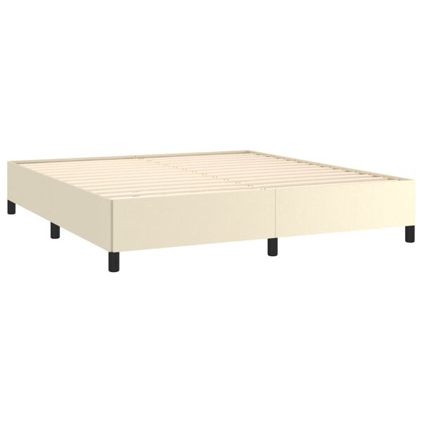 vidaXL Cadre de lit sans matelas cr&egrave;me 180x200 cm similicuir