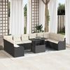 vidaXL Ensemble de canap&eacute; de jardin 11 pcs Noir Poly Rattan