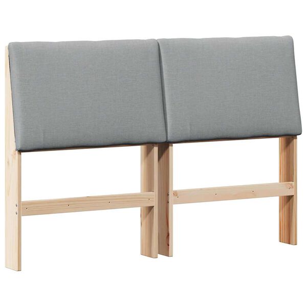 vidaXL T&ecirc;te de lit capitonn&eacute;e Gris clair 150 cm Pin massif