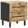 vidaXL Table de chevet Naturel 40 x 33 x 46 cm Bois de mangue massif