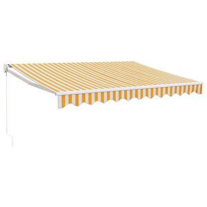 vidaXL Auvent manuel 3 x 2,5 m Rayures jaunes et blanches