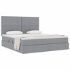 vidaXL Lit avec rangement et matelas Gris clair 160 x 200 cm Polyester