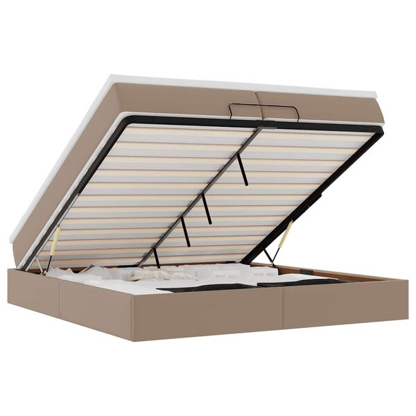 VidaXL Cadre de lit ottoman et matelas cappuccino 200x200cm similicuir