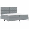 vidaXL Lit &agrave; ressorts avec matelas Gris clair 200 x 200 cm tissu