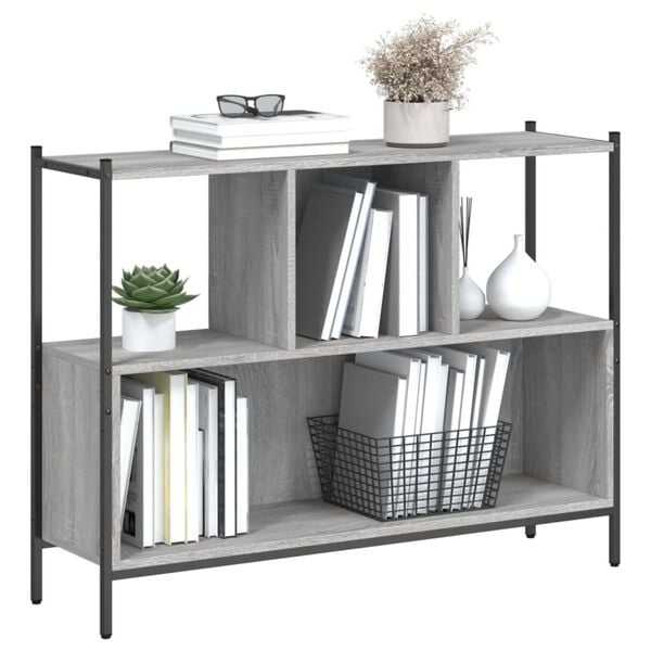 vidaXL Biblioth&egrave;que sonoma gris 102x28x77,5 cm bois d'ing&eacute;nierie
