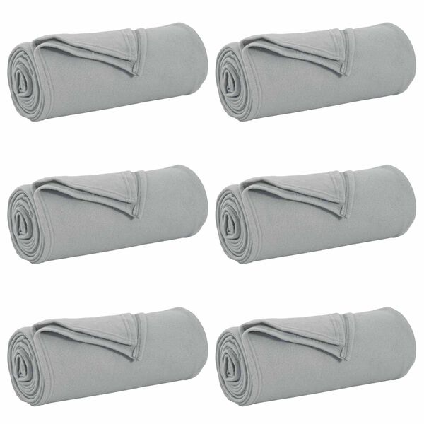vidaXL Couvertures &agrave; jeter 6 pcs Gris 270 x 240 cm Toison