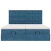 VidaXL Cadre de lit ottoman avec matelas bleu fonc&eacute; 180x200 cm velours