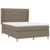 vidaXL Sommier &agrave; lattes de lit avec matelas Taupe 140x200 cm Tissu