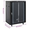 vidaXL Coffret de réseau 15U 19" IP20 noir 60x45x86 cm