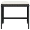 vidaXL Tabourets de jardin et coussins lot de 4 noir 41x41x36 cm rotin