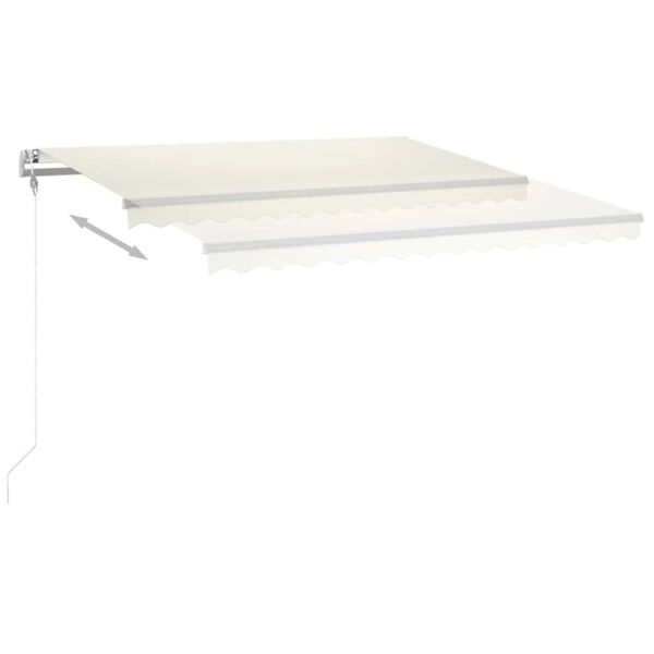 vidaXL Auvent automatique avec capteur de vent et LED 400x350 cm Cr&egrave;me