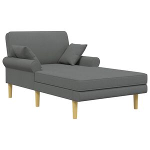 vidaXL M&eacute;ridienne Gris fonc&eacute; Tissu