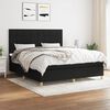 vidaXL Sommier &agrave; lattes de lit avec matelas Noir 160x200 cm Tissu