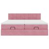 vidaXL Cadre de lit ottoman avec matelas rose 160x200 cm velours