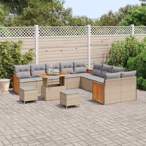 vidaXL Ensemble de canap&eacute; de jardin 17 pcs Beige et Gris clair