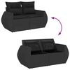 vidaXL Ensemble de canap&eacute; de jardin avec coussin 12 pcs Noir