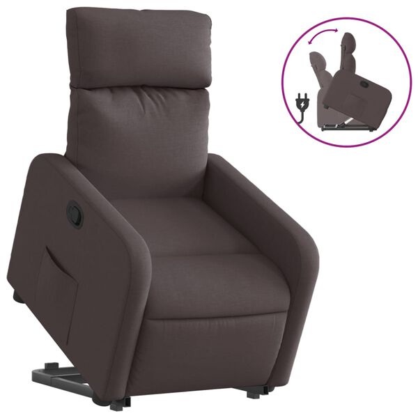 vidaXL Fauteuil inclinable marron fonc&eacute; tissu