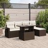 vidaXL Salon de jardin avec coussins 6 pcs marron r&eacute;sine tress&eacute;e