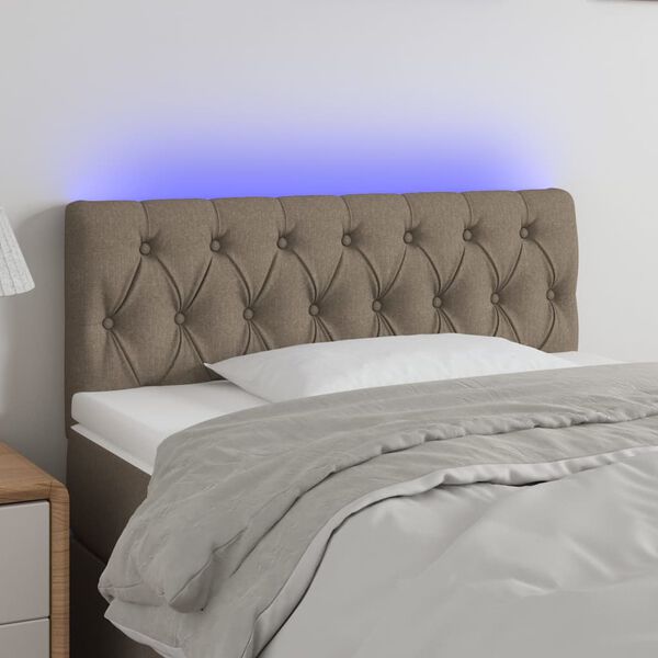 vidaXL T&ecirc;te de lit &agrave; LED Taupe 100x7x78/88 cm Tissu