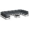 vidaXL Ensemble de canap&eacute; de jardin 11 pc Noir Aluminium