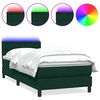 vidaXL Sommier &agrave; lattes de lit et matelas et LED vert fonc&eacute; 100x220cm velours