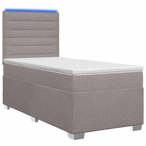 vidaXL Lit boxspring avec matelas Taupe 90 x 190 cm Tissu
