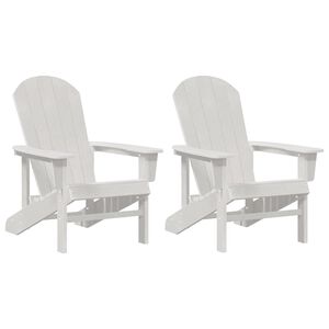 vidaXL Chaise de jardin 2 pc Blanc Poly&eacute;thyl&egrave;ne
